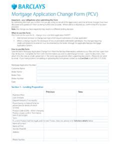 Mortgage Application Change Form (PCV).